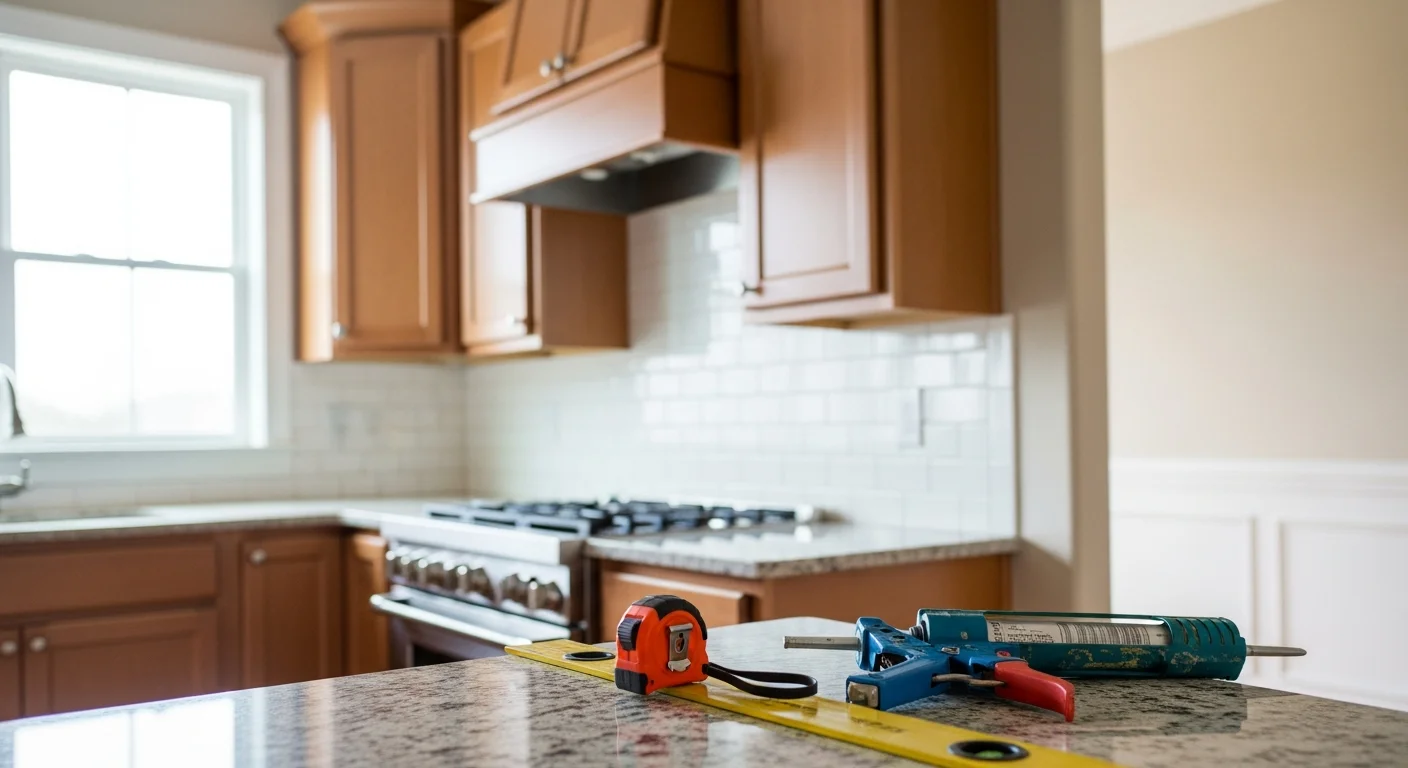 Modern kitchen remodel with custom cabinets and countertops