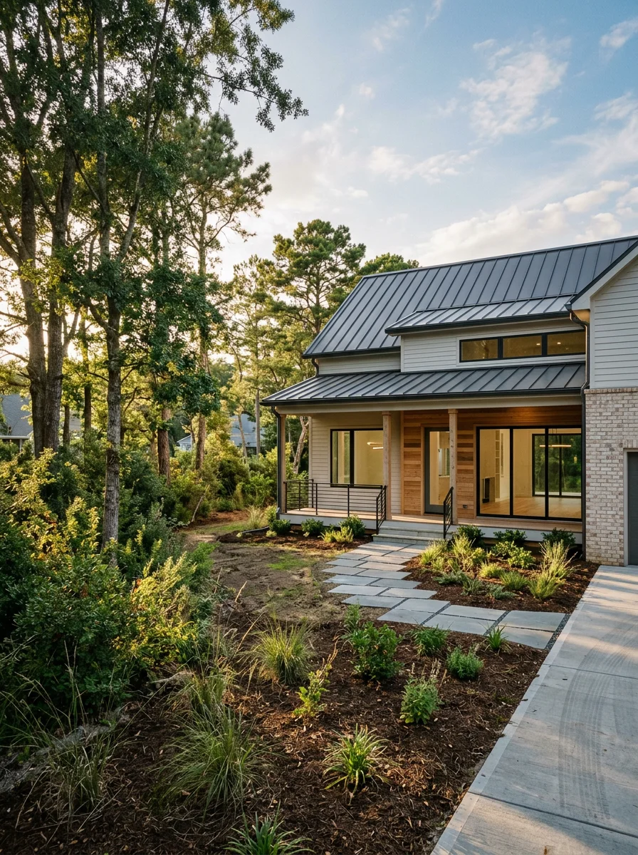 New construction home in Moyock with open floor plan and contemporary finishes